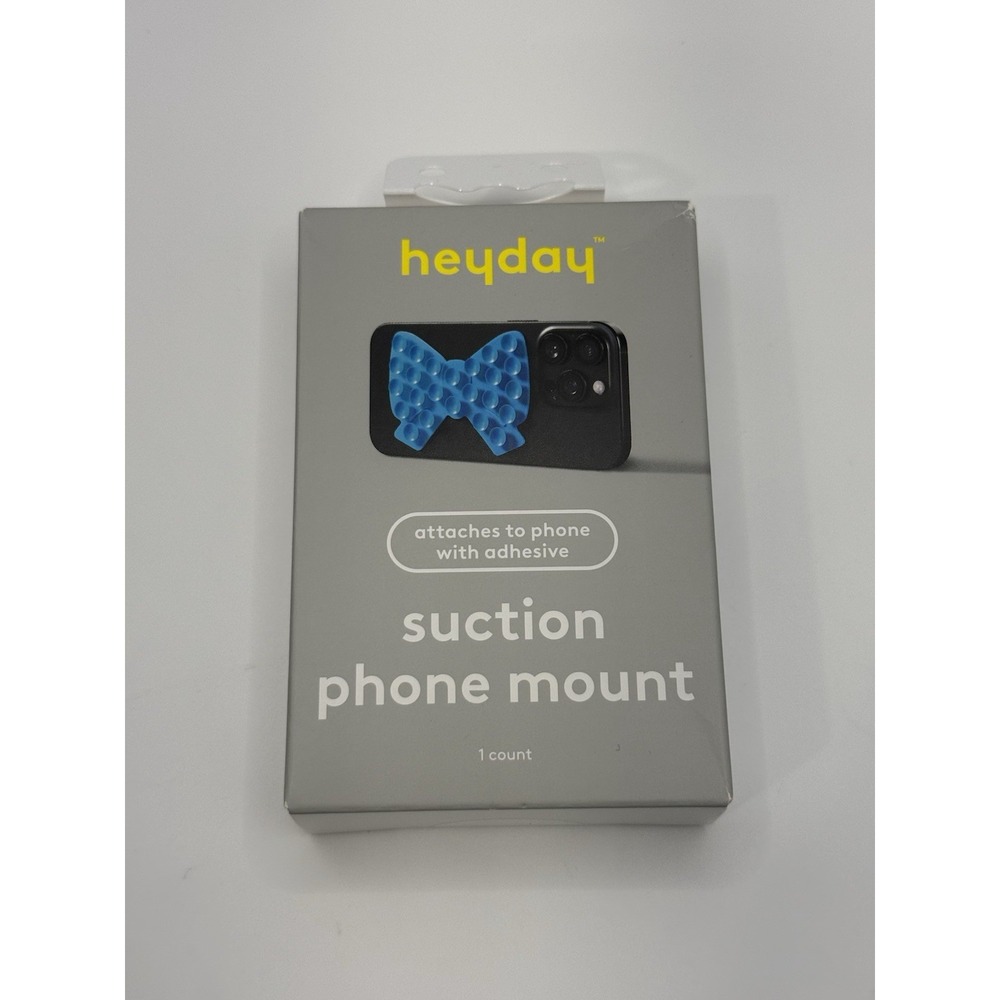 New NIB Heyday Blue Bow Suction Phone Mount Adhesive Grip Target Universal